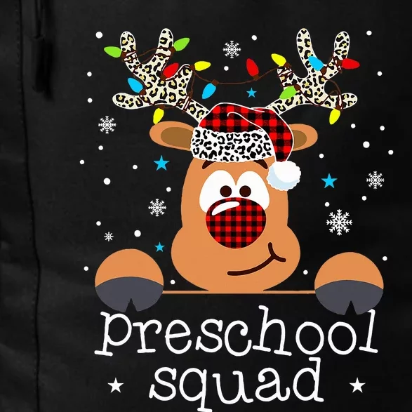 Preschool Squad Plaid Reindeer Santa Hat Teacher Christmas Daily Commute Backpack