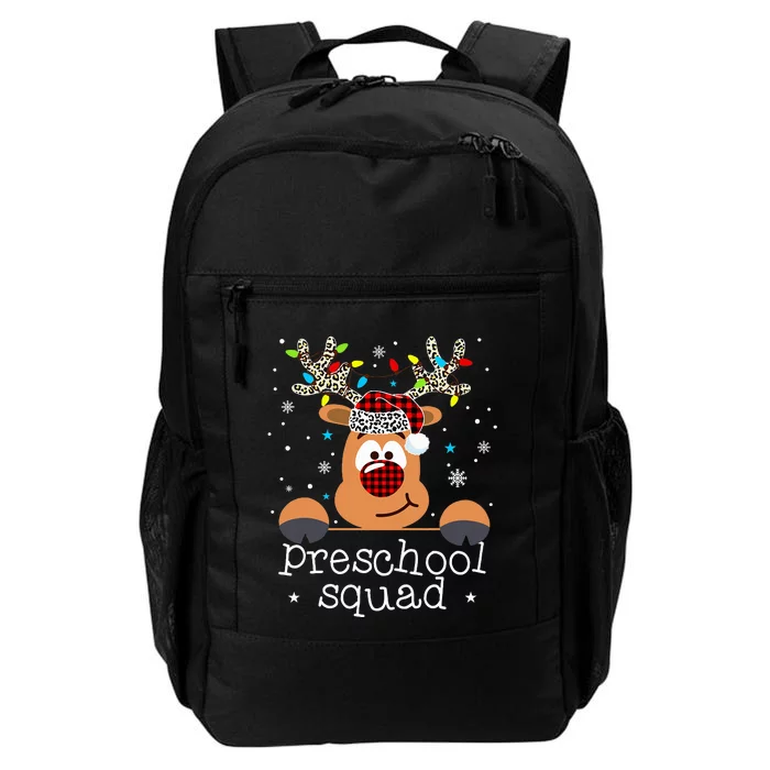 Preschool Squad Plaid Reindeer Santa Hat Teacher Christmas Daily Commute Backpack