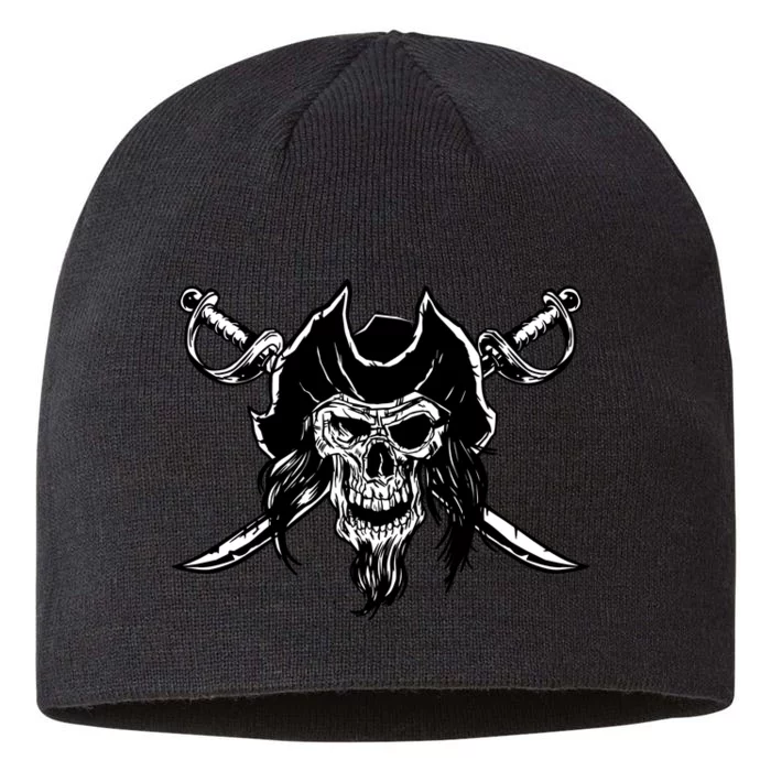 Pirate Skull 8 1/2in Sustainable Knit Beanie