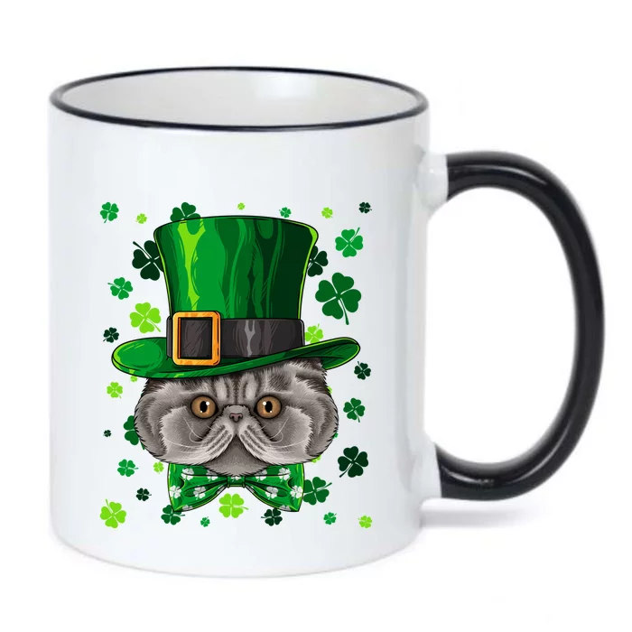 Persian St Patricks Day Cat Leprechaun Hat Shamrock Cool Gift Black Color Changing Mug