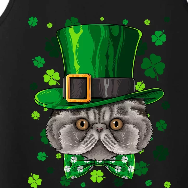 Persian St Patricks Day Cat Leprechaun Hat Shamrock Cool Gift Performance Tank