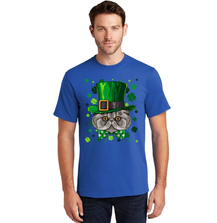 Persian St Patricks Day Cat Leprechaun Hat Shamrock Cool Gift Tall T-Shirt