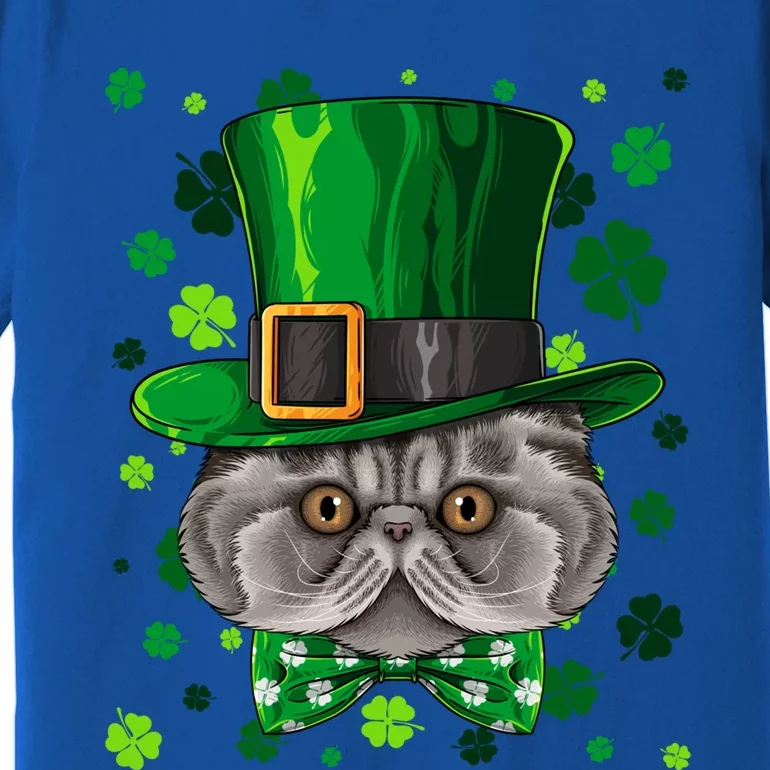 Persian St Patricks Day Cat Leprechaun Hat Shamrock Cool Gift Premium T-Shirt