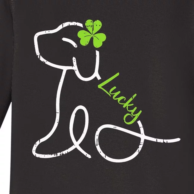 Puppy St Patricks Day Dog Lover Shamrock Baby Long Sleeve Bodysuit