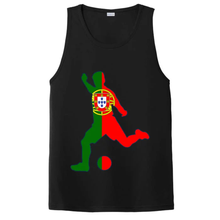 Portugal Soccer Player Portuguese Flag Football Performance Tank