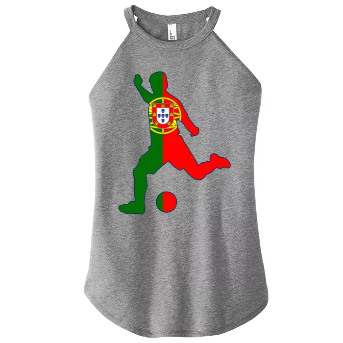 Portugal Soccer Player Portuguese Flag Football Women’s Perfect Tri Rocker Tank