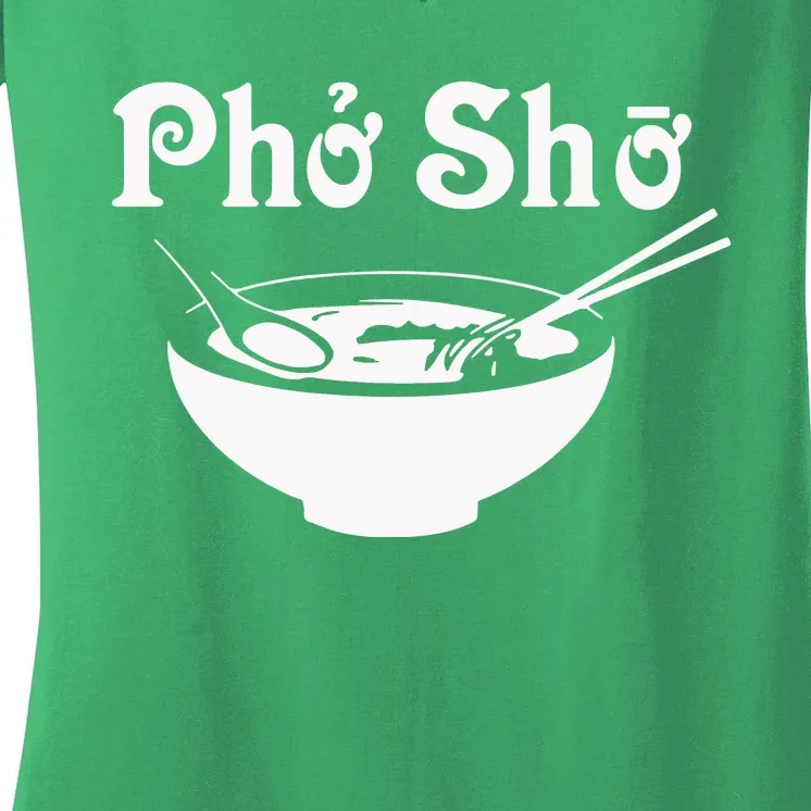 Pho Sho Present Foodie Soup Vietnamese Viet Asian Food Bow Women's V-Neck T-Shirt