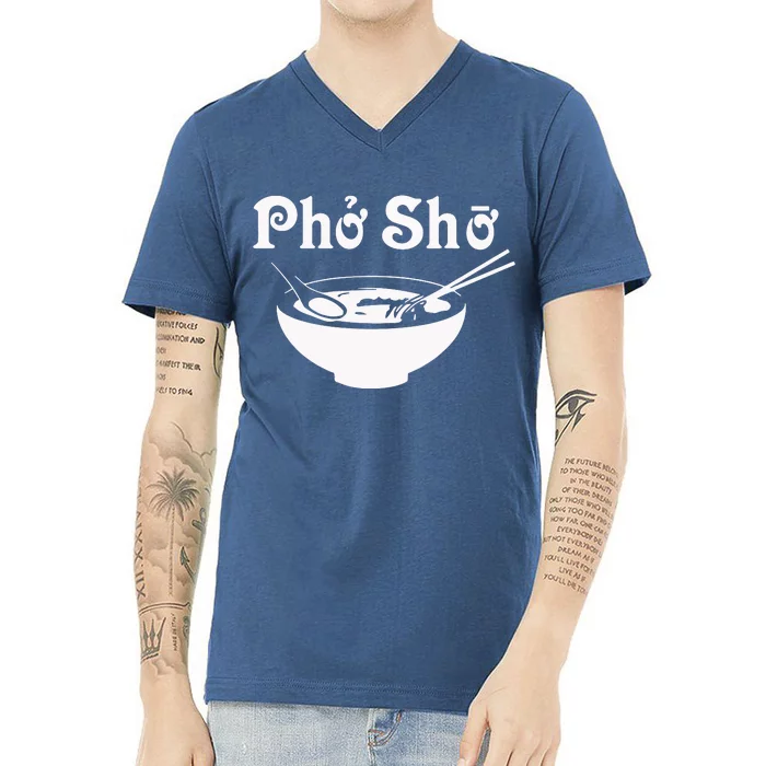 Pho Sho Present Foodie Soup Vietnamese Viet Asian Food Bow V-Neck T-Shirt