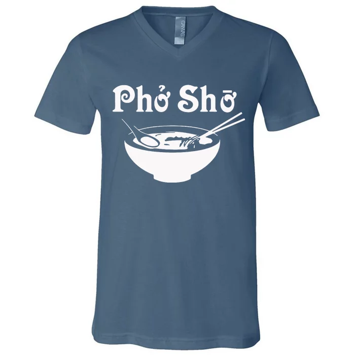 Pho Sho Present Foodie Soup Vietnamese Viet Asian Food Bow V-Neck T-Shirt