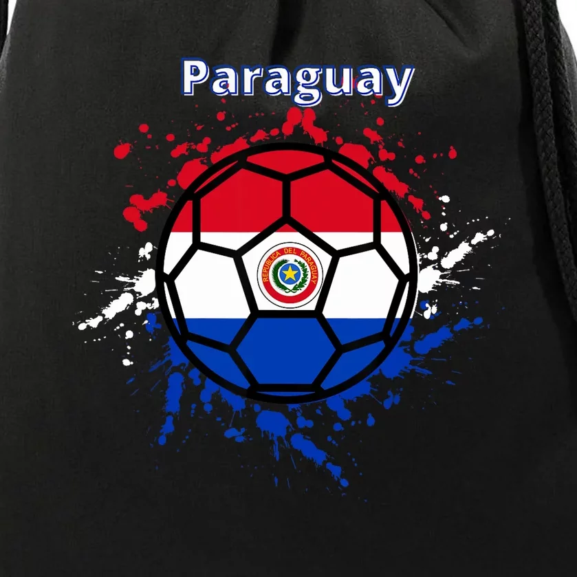 Paraguay Soccer Paraguayan Flag Futbol Fan Jersey Drawstring Bag