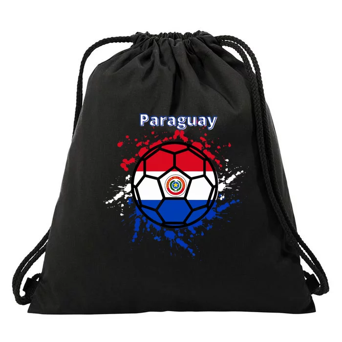 Paraguay Soccer Paraguayan Flag Futbol Fan Jersey Drawstring Bag