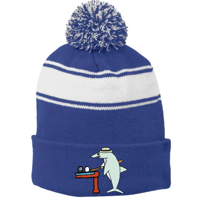 Pool Shark Stripe Pom Pom Beanie