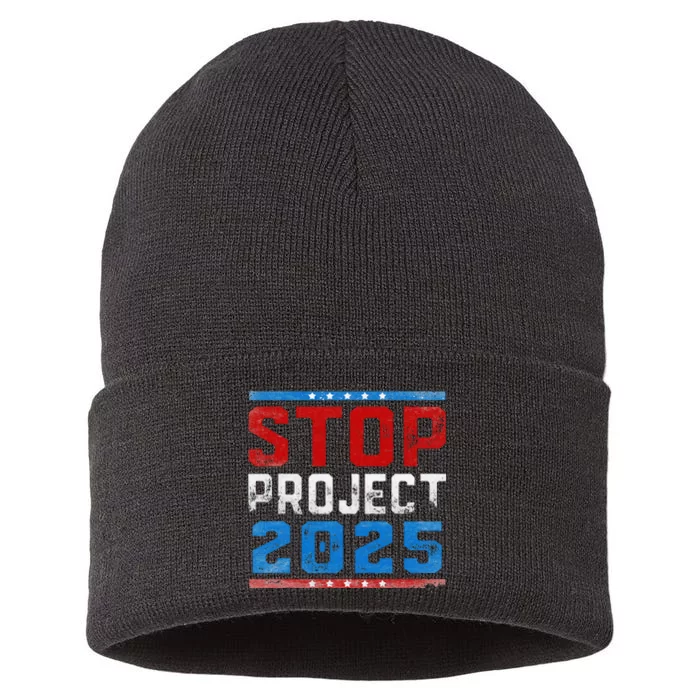 Prodemocracy Stop Project 2025 Presidential Election 2024 Sustainable Knit Beanie