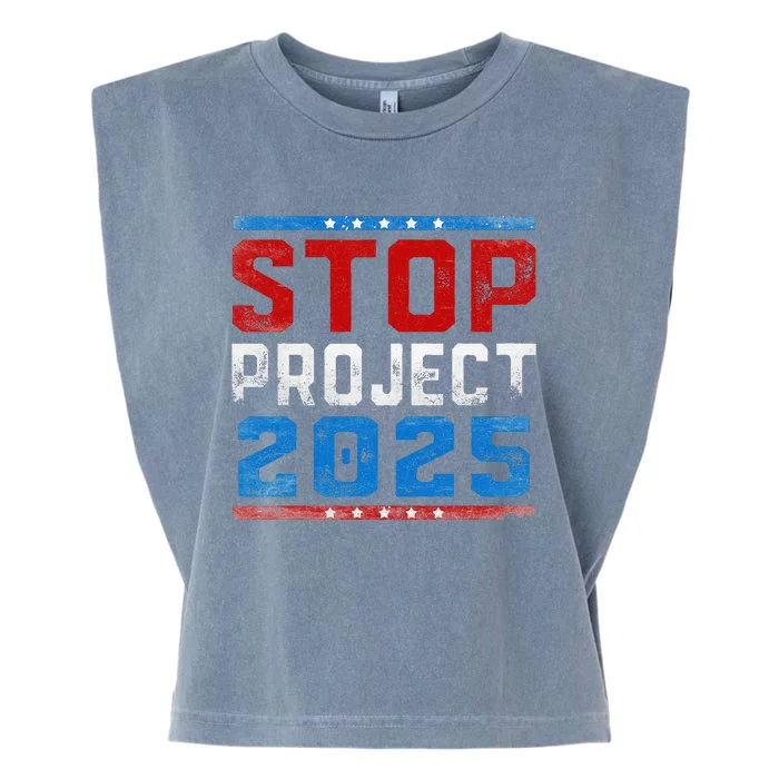 Prodemocracy Stop Project 2025 Presidential Election 2024 Garment-Dyed Women's Muscle Tee