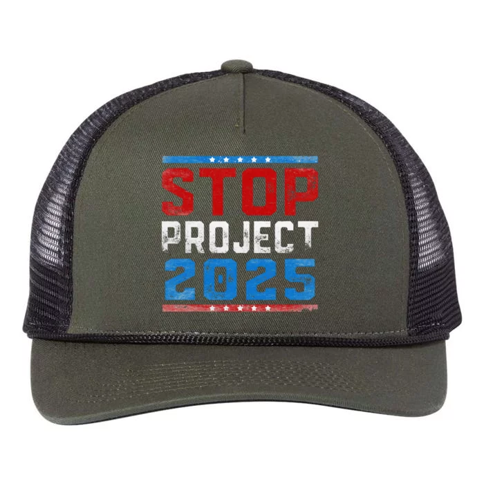 Prodemocracy Stop Project 2025 Presidential Election 2024 Retro Rope Trucker Hat Cap