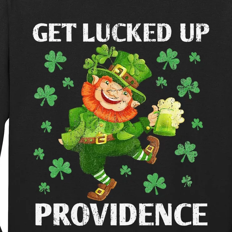 Providence St Patricks Day Get Lucked Up Dancing Leprechaun Tall Long Sleeve T-Shirt