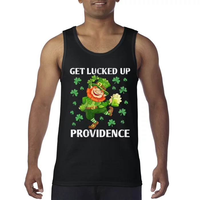 Providence St Patricks Day Get Lucked Up Dancing Leprechaun Tank Top