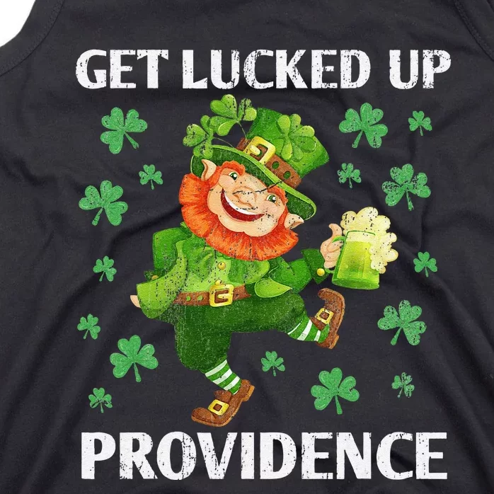 Providence St Patricks Day Get Lucked Up Dancing Leprechaun Tank Top