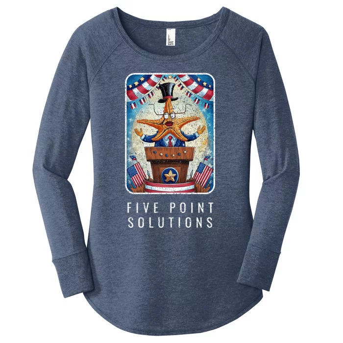 Patriotic Starfish Political Speech American Flag Gift Women's Perfect Tri Tunic Long Sleeve Shirt