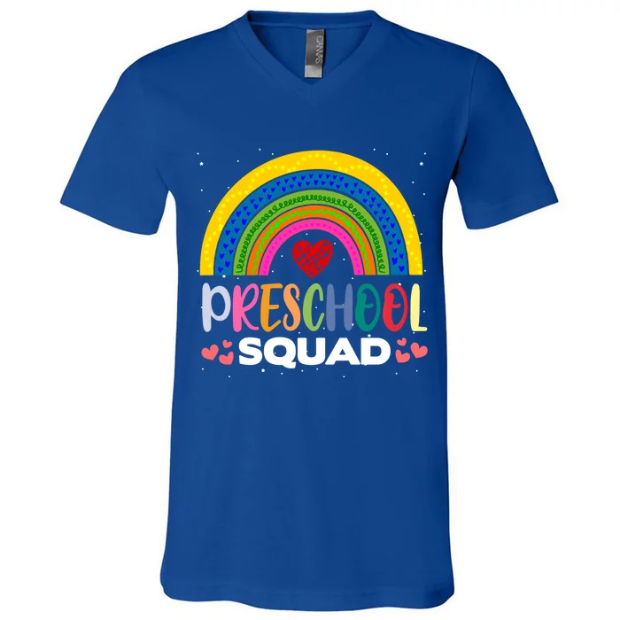 Preschool Squad Pregiftkindergarten Teacher Student Preschooler Great Gift V-Neck T-Shirt