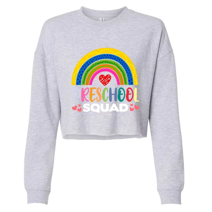 Preschool Squad Pregiftkindergarten Teacher Student Preschooler Great Gift Cropped Pullover Crew