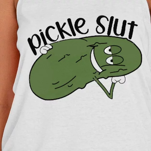 pickle slut Women's Knotted Racerback Tank