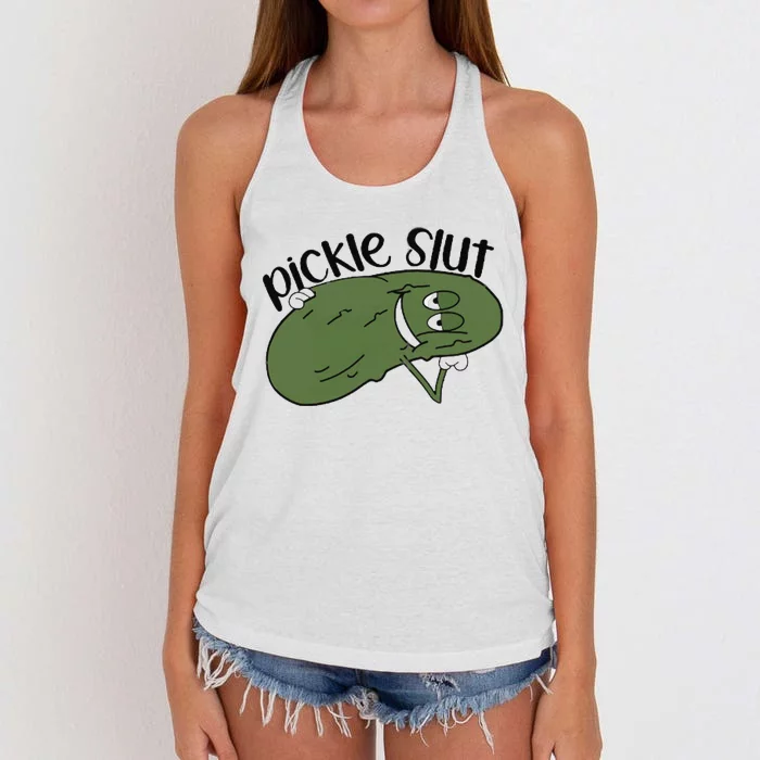 pickle slut Women's Knotted Racerback Tank