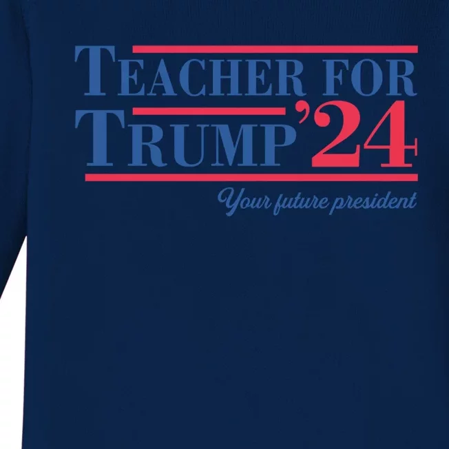 Personalized School Presidential Election For Trump 2024 Cool Gift Baby Long Sleeve Bodysuit