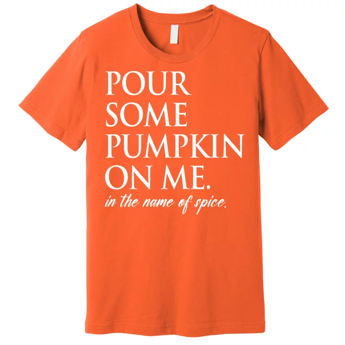 Pour Some Pumpkin On Me In The Name Of Spice Funny Fall Premium T-Shirt