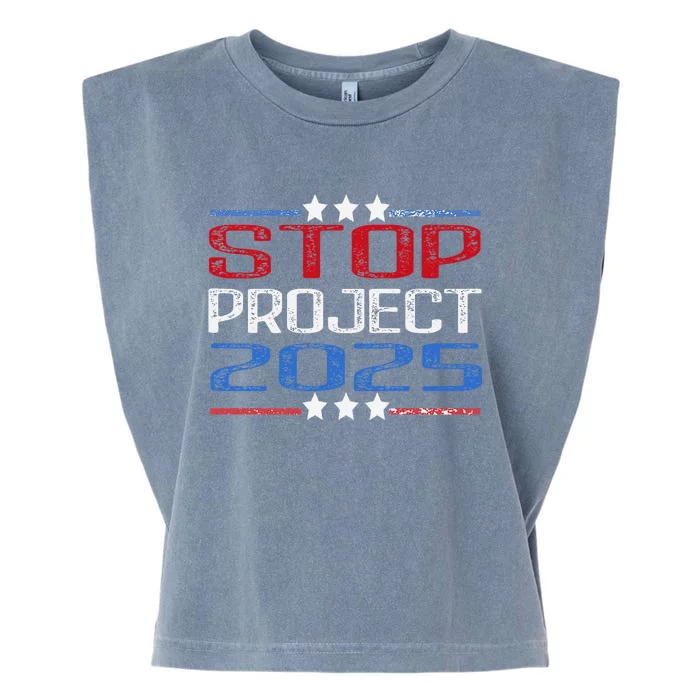 Prodemocracy Stop Project 2025 Presidential Election 2024 Garment-Dyed Women's Muscle Tee