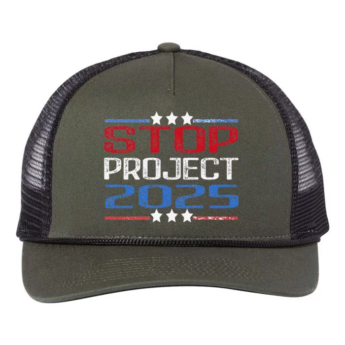 Prodemocracy Stop Project 2025 Presidential Election 2024 Retro Rope Trucker Hat Cap