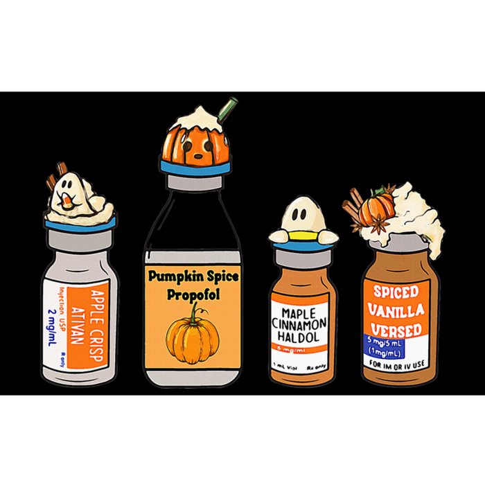 Pumpkin Spice Propofol Ativan Versed Haldol Nurse Halloween Bumper Sticker