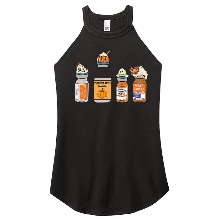 Pumpkin Spice Propofol Ativan Versed Haldol Nurse Halloween Women’s Perfect Tri Rocker Tank