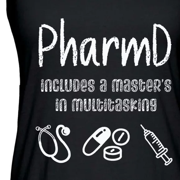 PharmD Student Pharmacy Humor Pharm D Graduation White Coat Ladies Essential Flowy Tank