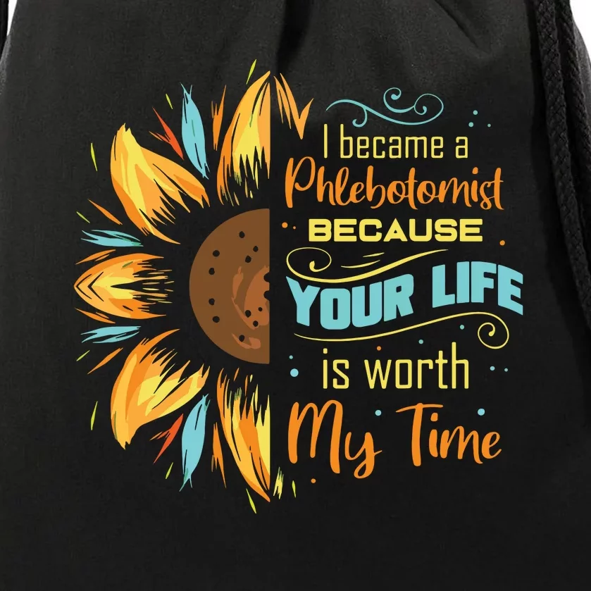 Phlebotomist Sunflower Phlebotomy Technician Drawstring Bag