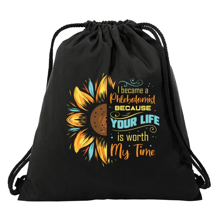 Phlebotomist Sunflower Phlebotomy Technician Drawstring Bag