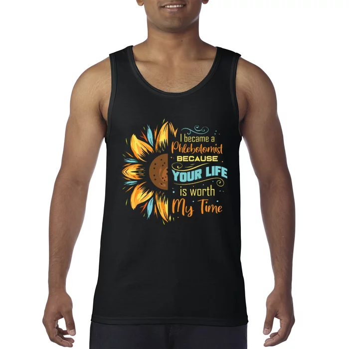 Phlebotomist Sunflower Phlebotomy Technician Tank Top