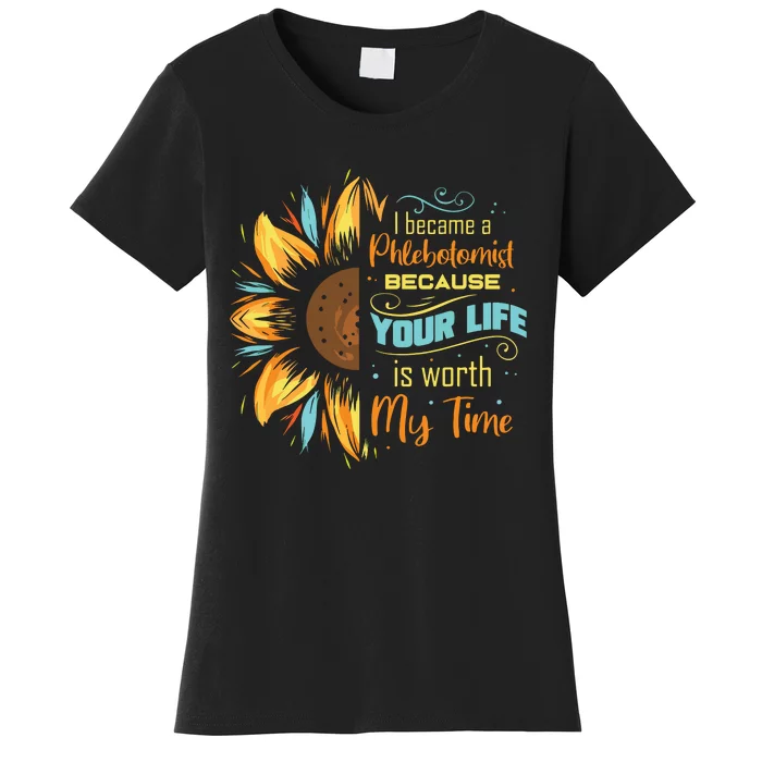 Phlebotomist Sunflower Phlebotomy Technician Women's T-Shirt