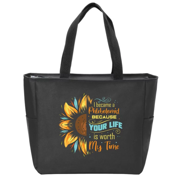 Phlebotomist Sunflower Phlebotomy Technician Zip Tote Bag