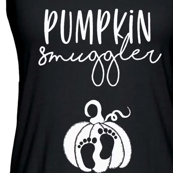 Pumpkin Smuggler Pregnant Mom Fall Pregnancy Announcement Ladies Essential Flowy Tank