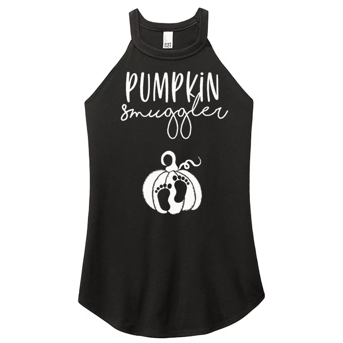 Pumpkin Smuggler Pregnant Mom Fall Pregnancy Announcement Women’s Perfect Tri Rocker Tank