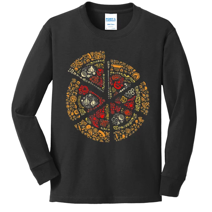 Pizza Silhouette Kids Long Sleeve Shirt