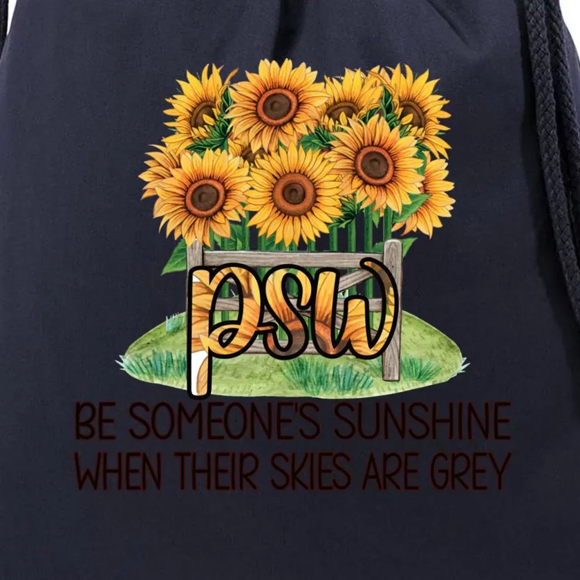 Psw Sunflower Proud Personal Support Worker Gift Drawstring Bag