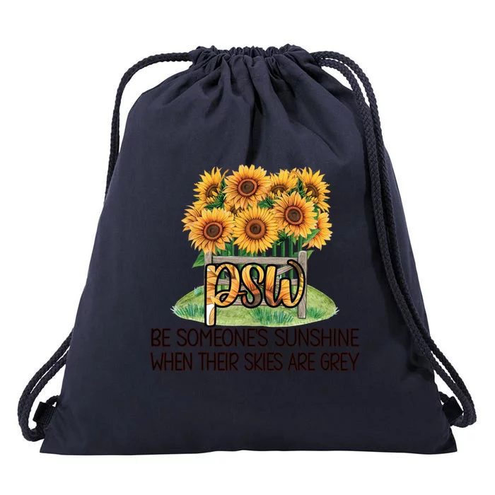 Psw Sunflower Proud Personal Support Worker Gift Drawstring Bag