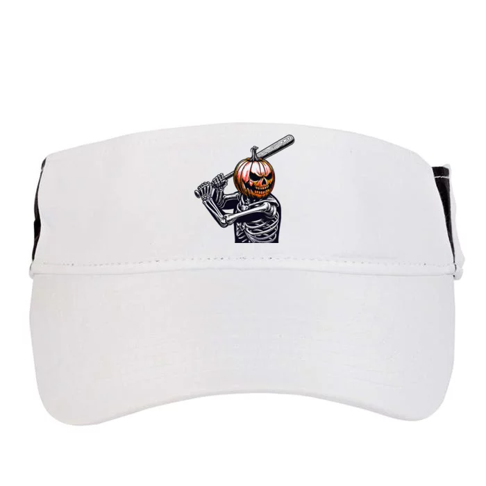 Pumpkin Skeleton Playing Baseball Player Halloween Adult Drive Performance Visor