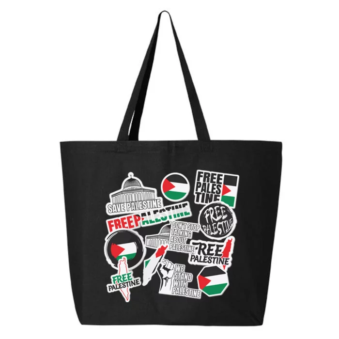 Palestine Solidarity Palestine Flag With Masjed Alaqsa 25L Jumbo Tote