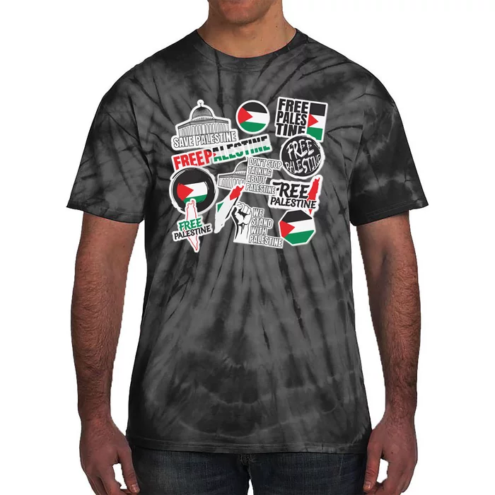 Palestine Solidarity Palestine Flag With Masjed Alaqsa Tie-Dye T-Shirt