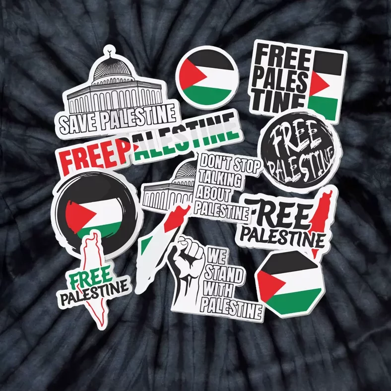 Palestine Solidarity Palestine Flag With Masjed Alaqsa Tie-Dye T-Shirt