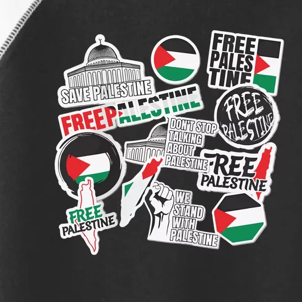 Palestine Solidarity Palestine Flag With Masjed Alaqsa Toddler Fine Jersey T-Shirt