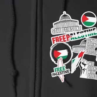 Palestine Solidarity Palestine Flag With Masjed Alaqsa Full Zip Hoodie